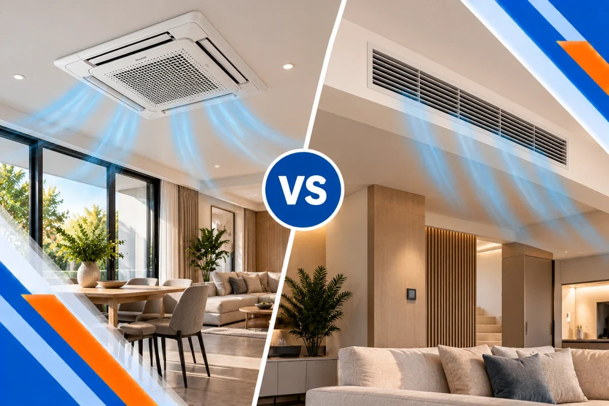 Comparativa aire acondicionado cassette vs conductos